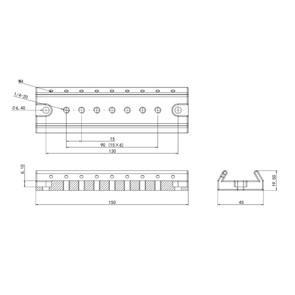 Omegon Sucher Montageschiene für 108/600 Quintuplet APO