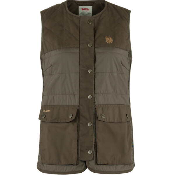 Fjällräven Forest Wool Padded Vest W, 633 Dark Olive, S