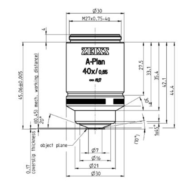 ZEISS Objectief A-Plan 40x/0,65 M27