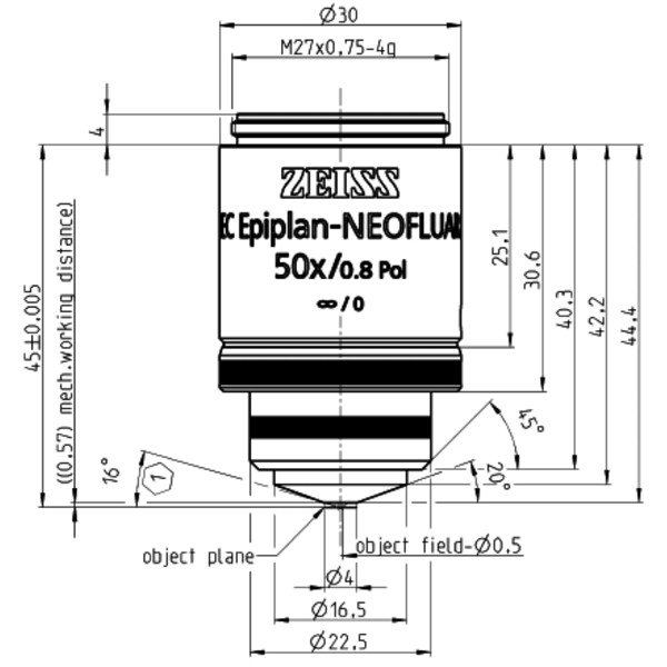 ZEISS Objectief Objektiv EC Epiplan-Neofluar 50x/0,8 HD DIC wd=0,59mm