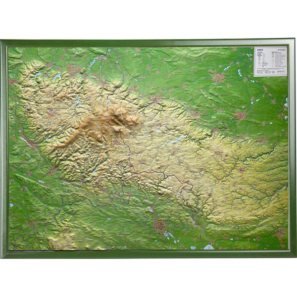 Georelief Regionale kaart Harz 3D Reliefkarte (77 x 57 cm)