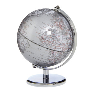 TROIKA Gagarin globe, zilver (Engels) 13cm