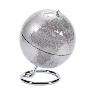 TROIKA Mini globe Galilei Silver 13cm