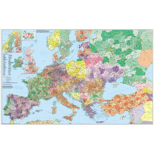 Stiefel continentkaart Europe with Turkey Street and postcode map (multilingual)