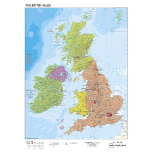 Stiefel Kaart Großbritannien und Irland politisch (68 x 98 cm)