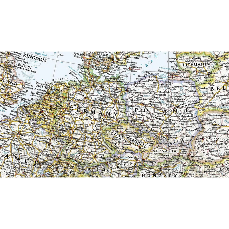 National Geographic continentkaart Europa, politiek, gelamineerd (Engels)