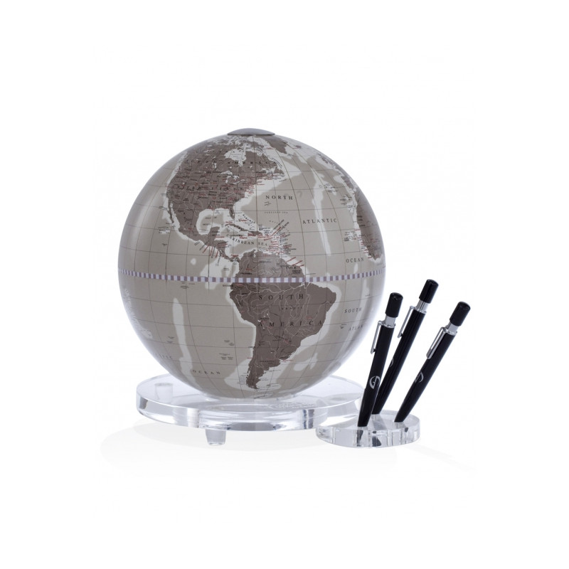 Zoffoli living Globe Zoffoli Tischglobus Balance Warm Grey mit Stiftehalter 22cm