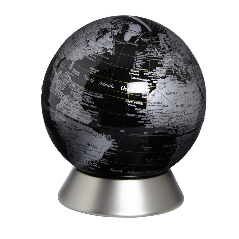 TROIKA Globe Orion spaarpot, zwart (Engels) 14cm