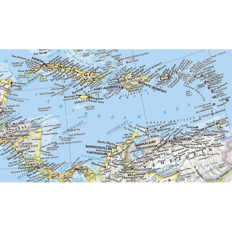 National Geographic continentkaart Noord-Amerika, groot, politiek (Engels)