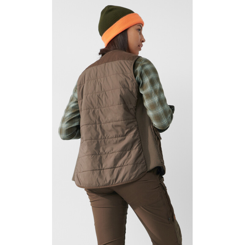 Fjällräven Forest Wool Padded Vest W, 633 Dark Olive, XS