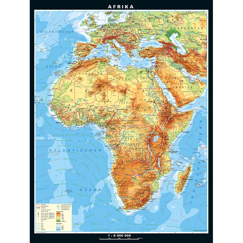 PONS continentkaart Afrika physisch (157 x 206 cm)