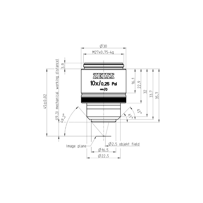 ZEISS Objectief Objektiv EC Epiplan-Neofluar 10x/0,25 Pol wd=9,3mm