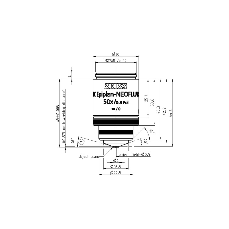 ZEISS Objectief Objektiv EC Epiplan-Neofluar 50x/0,8 HD DIC wd=0,59mm