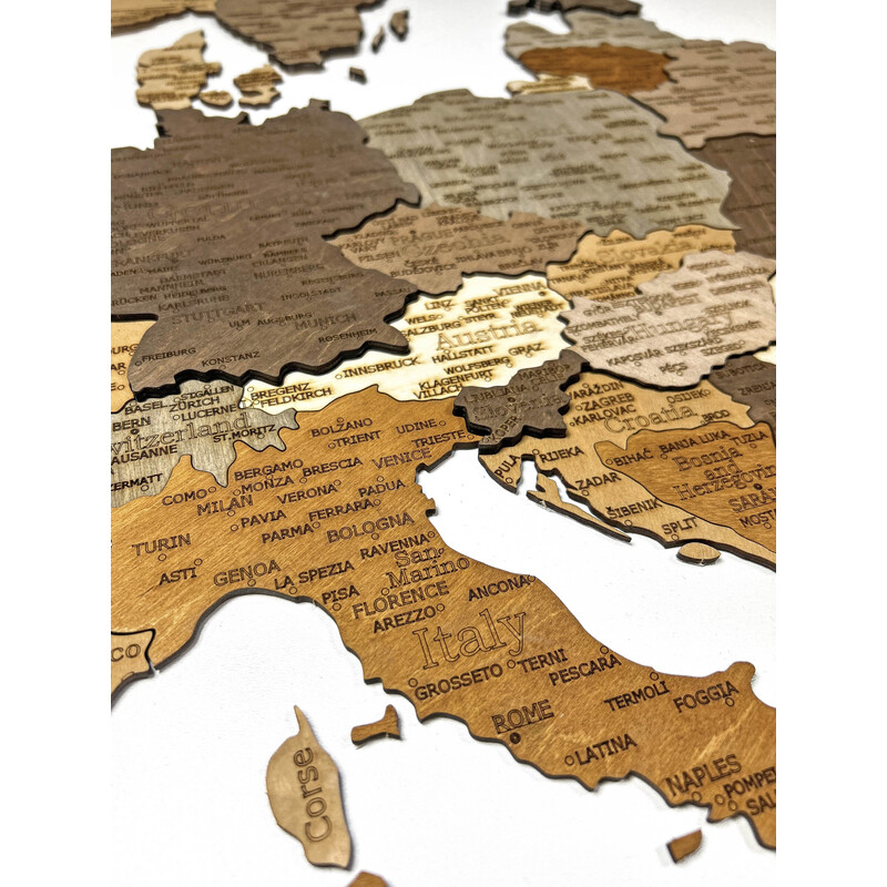 Abraham Wood Decor continentkaart Europa Puzzle aus Holz (110x108cm)