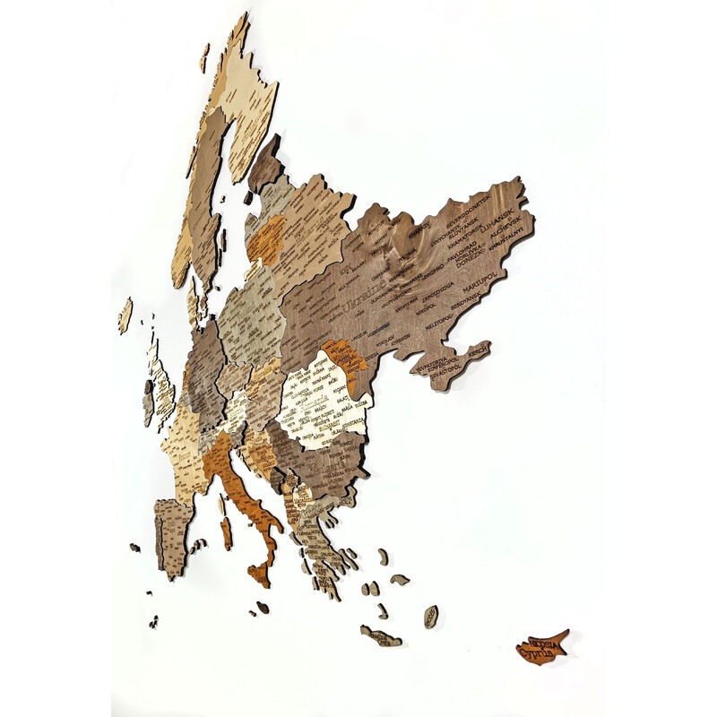 Abraham Wood Decor continentkaart Europa Puzzle aus Holz (110x108cm)