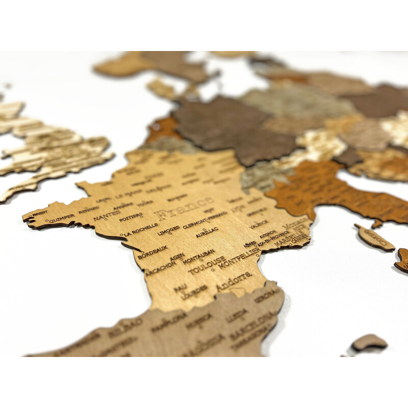 Abraham Wood Decor continentkaart Europa Puzzle aus Holz (110x108cm)
