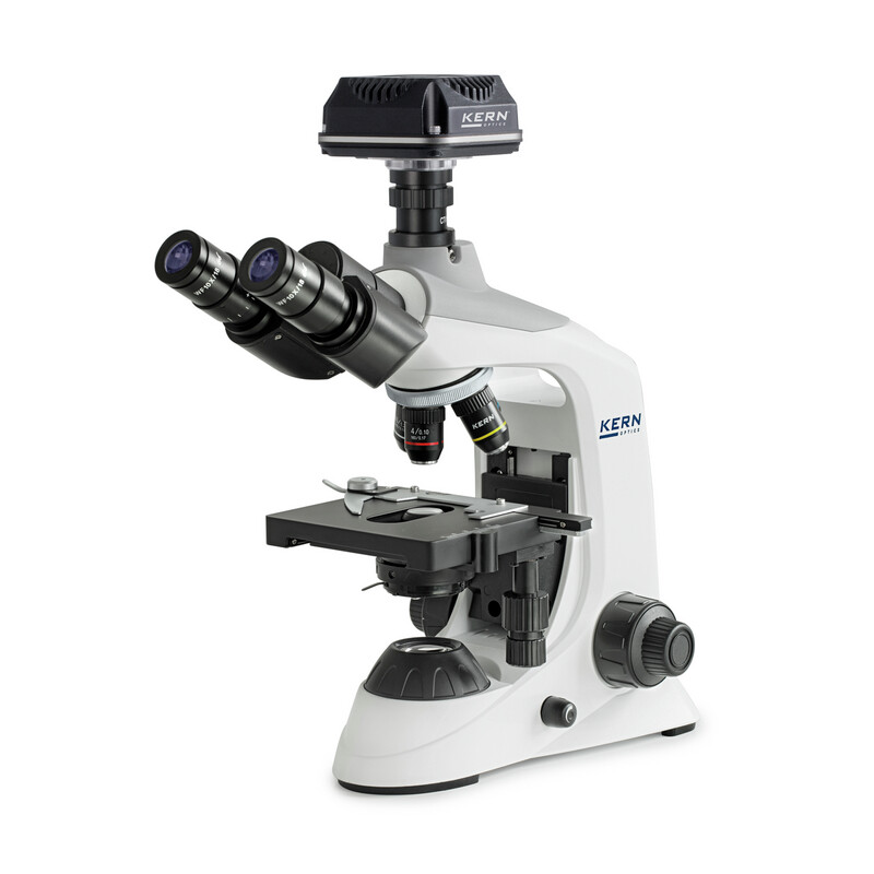 Kern Microscoop Digitalmikroskop-Set, OBE 124C832, HF, digital, 1,25 Abbe-Kondensor, fix, USB 3.0, 40-400x, Dl, 3W LED, DIN, 5,1 MP