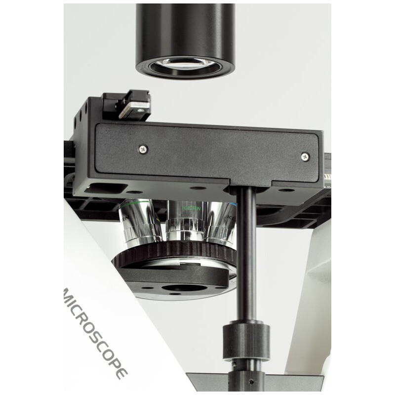 Kern Omgekeerde microscoop OCM 168, FL, PH, trino, Abbe-N.A.-0,3-Kondensor fix, 10x-40x, 5W LED, Al/Dl