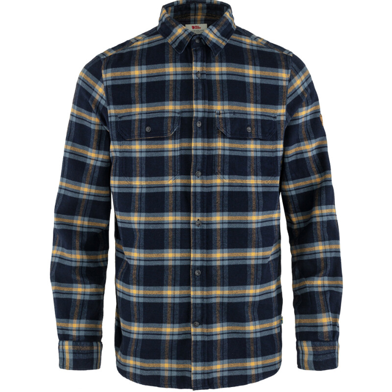 Fjällräven Övik Heavy Flannel Shirt M, 555-232 Dark Navy-Buckwheat Brown, S