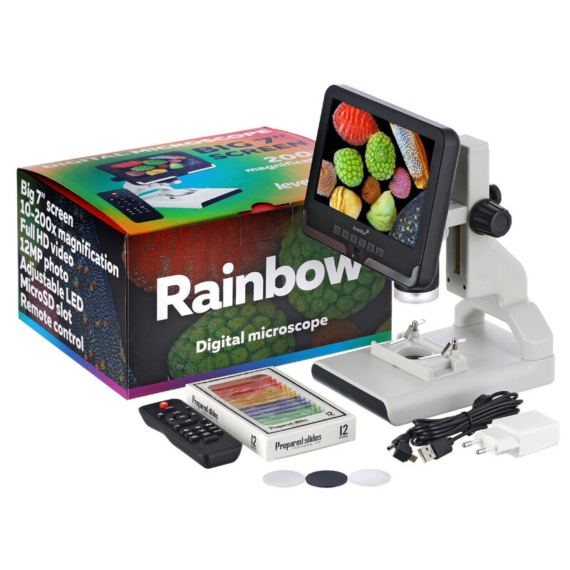 Levenhuk Microscoop Rainbow DM700 2MP 1/2.9" 2.8µm 10-50x LCD CMOS Color Digital