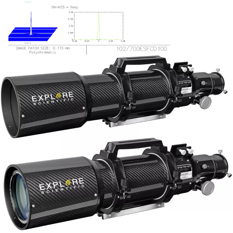 Explore Scientific Apochromatische refractor AP 102/714 ED FCD-100 CF Hexafoc iEXOS-100 PMC-8 Wi-Fi GoTo