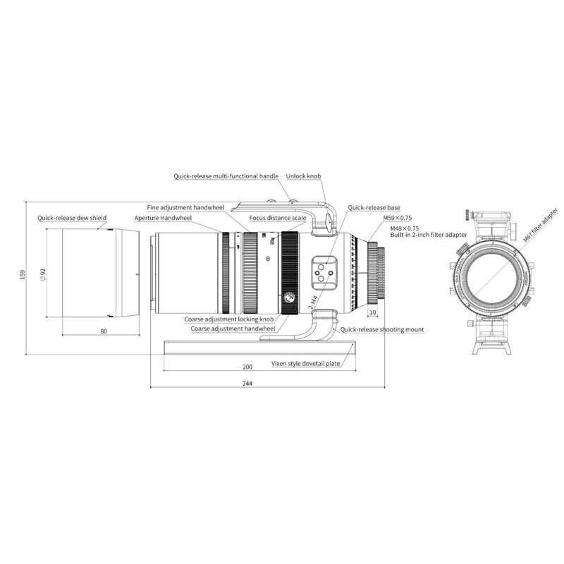 Askar Apochromatische refractor AP 55/264 SQA55 OTA