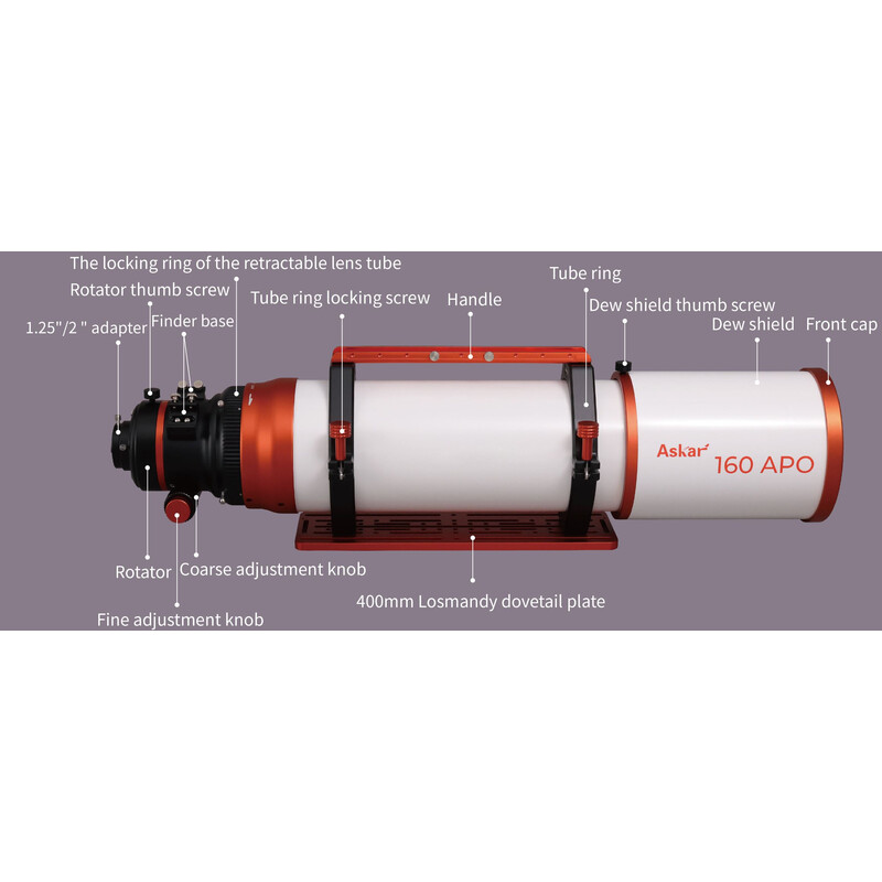 Apochromatische refractor AP 160/1120 Triplet OTA